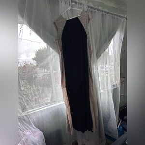 Elegant Black and Silver Evening Dress